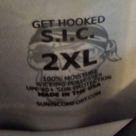 GET HOOKED S.I.C. HOGFISH L/S size 2XL DARK BLUE NEW WITH TAGS Made in the USA - Picture 3 of 8
